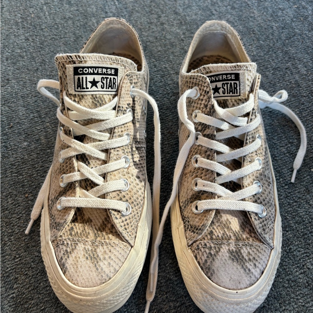 Converse All Star Beige Snake Pattern Sneakers